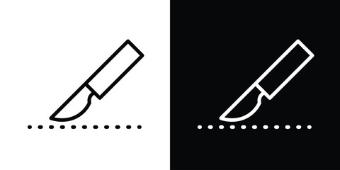Scalpel path icon filled flat sign concept for web design.