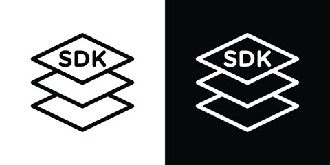 SDK icon filled flat sign concept for web design.