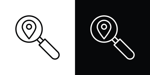 Search Location icon filled flat sign concept for web design.