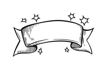 Blank ribbon banner, graphic design element