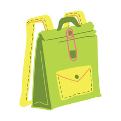 Back to school hand drawn backpack vector illustration for education, online learning, reading book, school and courses. International education day, teachers day concept art.