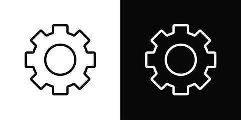 Settings icon filled flat sign concept for web design.