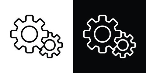 Settings icon filled flat sign concept for web design.