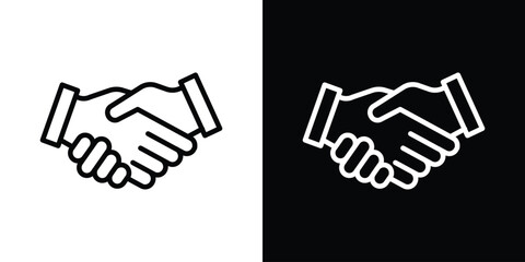 Shake hands icon filled flat sign concept for web design.