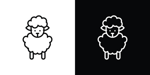 Sheep icon filled flat sign concept for web design.