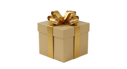 Elegant Gold Gift Box with Ribbon: Perfect for Festive Occasions