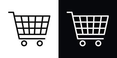 Shopping basket icon filled flat sign concept for web design.
