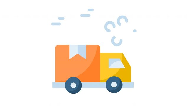 animated delivery truck icon. Perfect for website, digital, online, computer, animation, technology, internet, retail, store, marketing, website, commerce, web, shop, delivery, market, network
