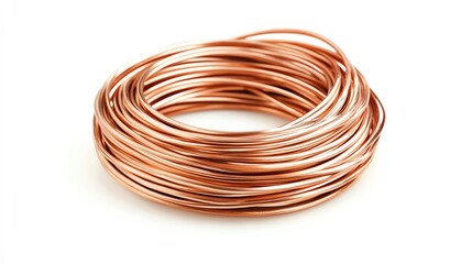 Copper Wire Roll isolated white