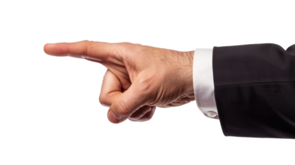 A man pointing to the left with his hand. Concept of direction and guidance