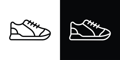 Sneaker icon filled flat sign concept for web design.