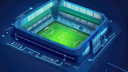 Futuristic Stadium on a Circuit Board - Powered by Adobe