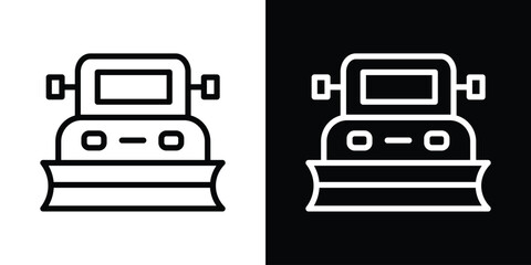 Snowplow icon filled flat sign concept for web design.