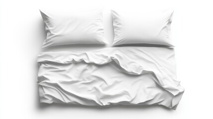 Obraz premium Clean and hygienic bedding set, pure white, studio view isolated