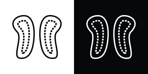 Soles icon filled flat sign concept for web design.