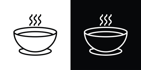 Soup icon filled flat sign concept for web design.