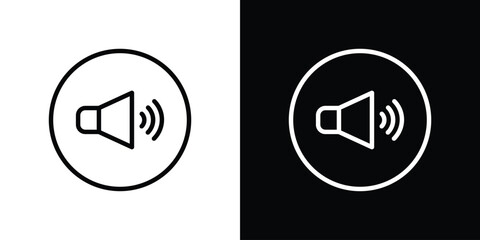 Speaker icon filled flat sign concept for web design.