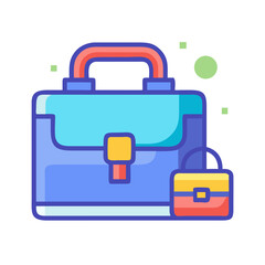 Briefcase with handle and lock Material SVG Icon