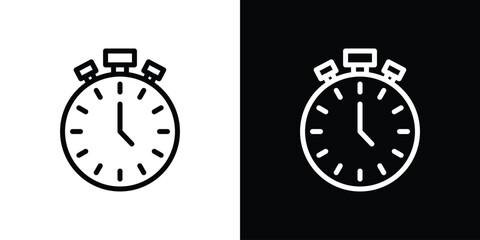 Stopwatch icon filled flat sign concept for web design.