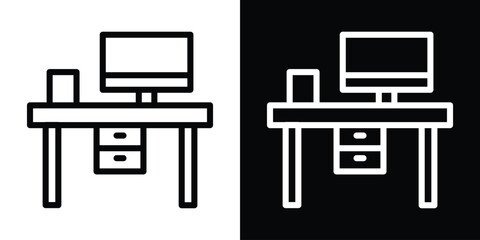 Study table icon filled flat sign concept for web design.