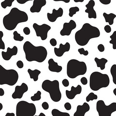 Seamless Cow Print Pattern – Black and White Animal Skin