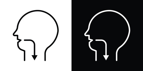 Swallowing reflex icon filled flat sign concept for web design.