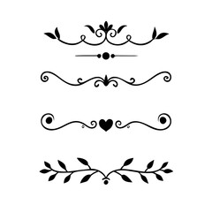 Set of Vintage decorative lines. text dividers. Line border. Lines separators, Borders, Vintage dividers, Underline elements. Vector illustration
