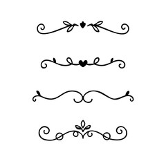 Set of Vintage decorative lines. text dividers. Line border. Lines separators, Borders, Vintage dividers, Underline elements. Vector illustration
