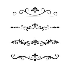 Set of Vintage decorative lines. text dividers. Line border. Lines separators, Borders, Vintage dividers, Underline elements. Vector illustration
