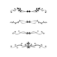 Set of Vintage decorative lines. text dividers. Line border. Lines separators, Borders, Vintage dividers, Underline elements. Vector illustration
