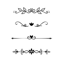 Set of Vintage decorative lines. text dividers. Line border. Lines separators, Borders, Vintage dividers, Underline elements. Vector illustration
