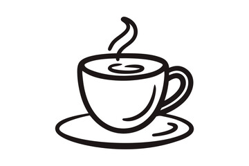 cup off coffee one line drawing art.
