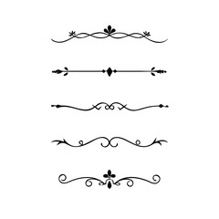 Obraz premium Set of Vintage decorative lines. text dividers. Line border. Lines separators, Borders, Vintage dividers, Underline elements. Vector illustration 