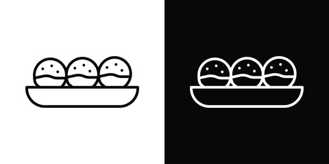 Takoyaki icon filled flat sign concept for web design.