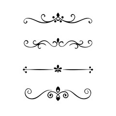 Set of Vintage decorative lines. text dividers. Line border. Lines separators, Borders, Vintage dividers, Underline elements. Vector illustration
