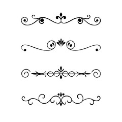 Set of Vintage decorative lines. text dividers. Line border. Lines separators, Borders, Vintage dividers, Underline elements. Vector illustration
