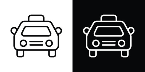 Taxi icon filled flat sign concept for web design.