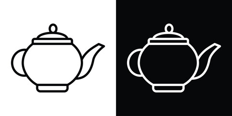 Teapot icon filled flat sign concept for web design.