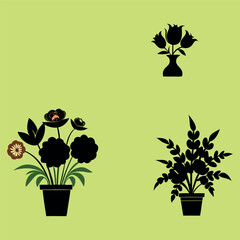 Elegant silhouette of a florist logo with flower