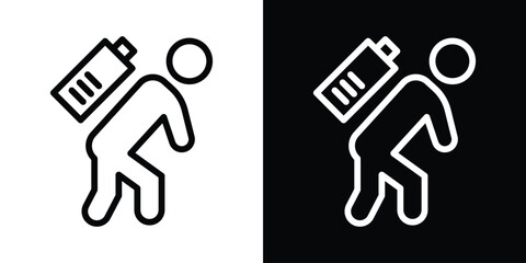 Tired person icon filled flat sign concept for web design.