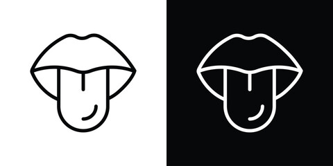 Tongue icon filled flat sign concept for web design.