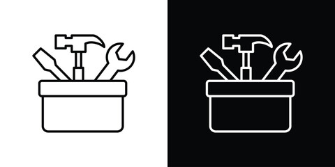 Toolbox icon filled flat sign concept for web design.