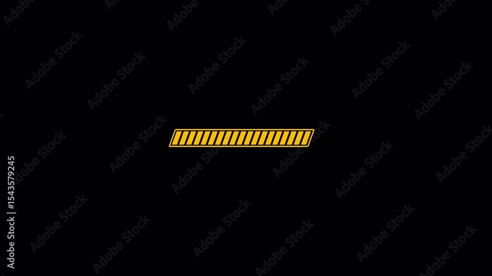 Poster animated yellow loading bar on black background for website or application.alpha chanel.4k video