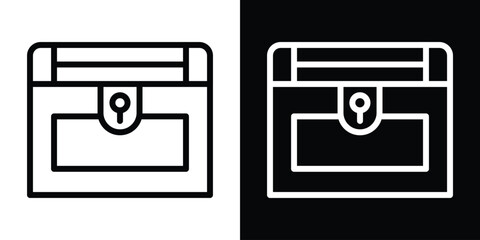 Treasure chest icon filled flat sign concept for web design.