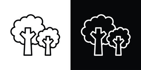 Trees icon filled flat sign concept for web design.
