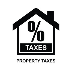Property taxes icon isolated on background vector illustration.
