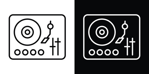 Turntable icon filled flat sign concept for web design.
