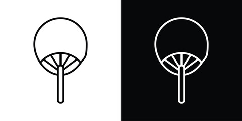 Uchiwa fan icon filled flat sign concept for web design.
