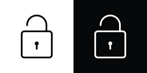 Unlock icon filled flat sign concept for web design.
