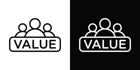 Value icon filled flat sign concept for web design.